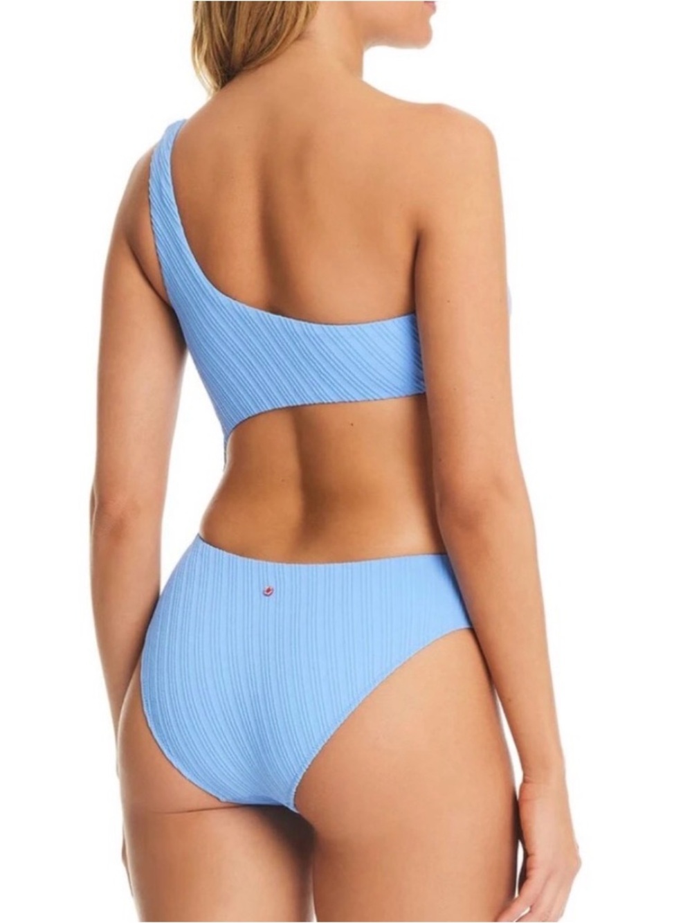Red Carter One-Shoulder Cutout One-Piece Swimsuit in Light Blue M $168 BNWT - Picture 2 of 10